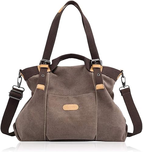 Amazon Rudan トートバッグ レディース 斜めがけ キャンバス バッグ 大容量 カバン 3way ブラウン Rudan トートバッグ