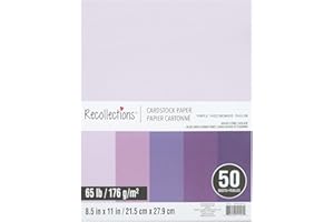 50 Sheets 8.5” x 11” Purple Passion Cardstock Paper by Recollections - Acid and Lignin Free Paper for Scrapbooks, Arts & Crafts - 1 Pack
