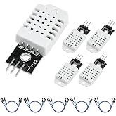 5Pcs DHT22 Digital Temperature Humidity Sensor Module with Cable | Wired Temperature-Humidity Monitor for Replace AM2302 SHT11 SHT15 Electronic Practice DIY