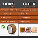 Stick Well Brown Parcel Tape 3 Rolls 48mm x 66m Low Noise 50µm Strong view 4