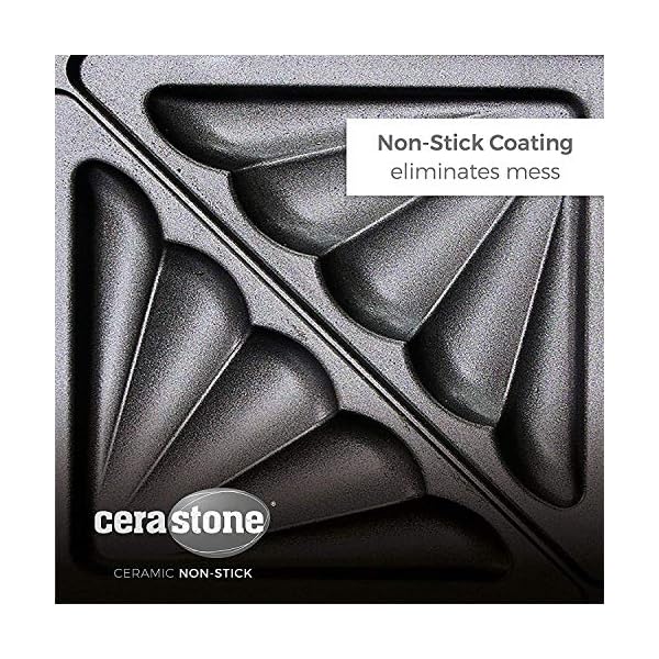 Tower T27013 Deep Fill Sanwich Maker with Extra Deep and Easy to Clean Non-Stick Ceramic Plates, Automatic Temperature…