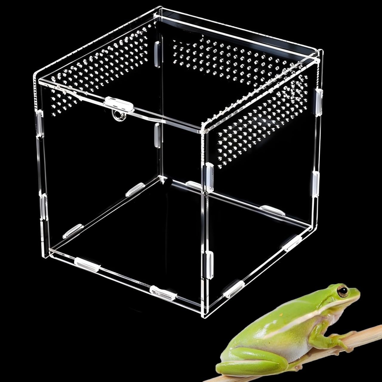 Stick Insect Enclosure, Vivarium, Jumping Spider Enclosure, Tarantula Enclosure, Snail Tank With Air Holes For Snails, Geckos, Mantises, Lizards, Spider, Vivarium 10x10 Cm