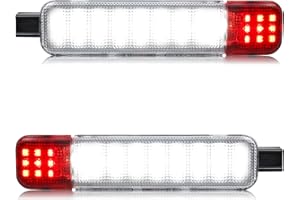 HERCOO Interior Door Light LED Door Panel Courtesy Lights Lamp Assembly Compatible with Chevy Silverado GMC Sierra 1500 2500 3500 HD Tahoe Suburban Yukon Cadillac Escalade Hummer H2, White Red