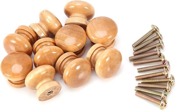 20 piezas Madera Tiradores， Madera armario puertas tiradores de