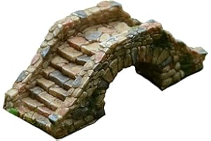 MonLiya Garden Decoration Resin Craft Mini Bridge Outdoors Artificial Bridge Set Arch Plank Bridge Rockery Bonsai House Garden Decor Fish Tank Ornament Micro Landscape Gift