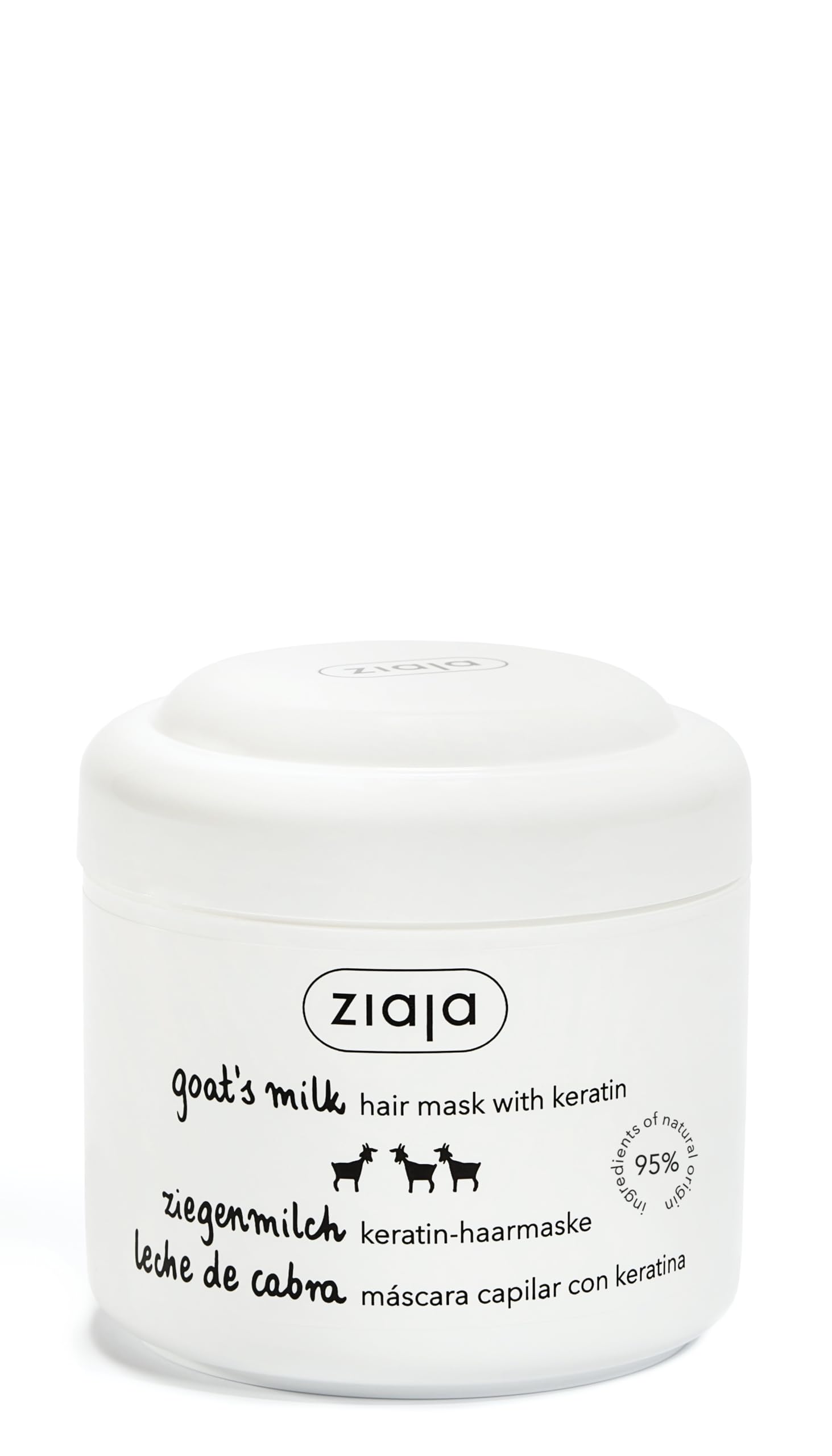 Ziaja Goat's Milk Hair Mask 200ml- Nourishing Deep Conditioner for Dry and Damaged Hair Restorative Hydration and Shine