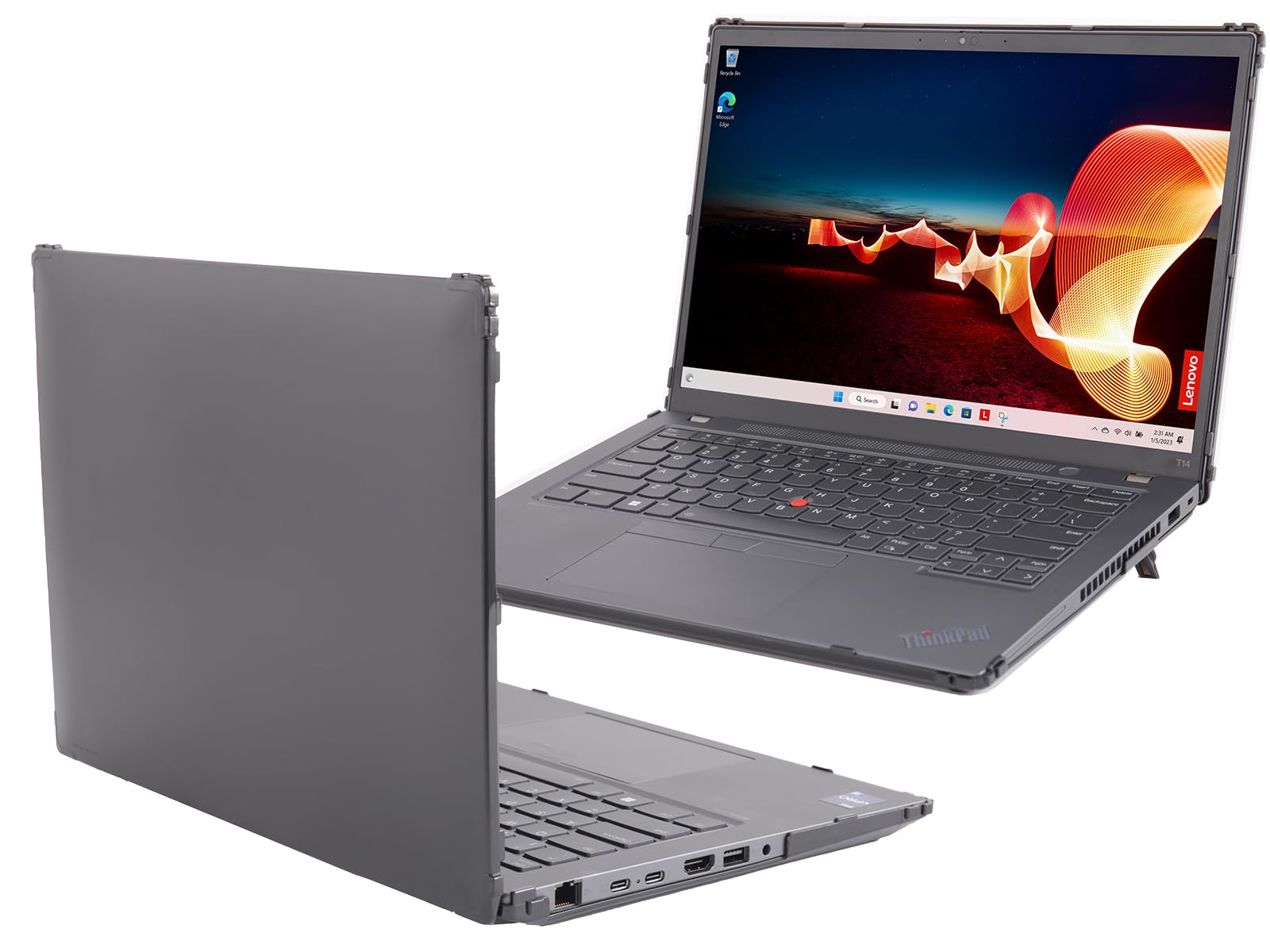 Photo 1 of mCover Hard Case ONLY Compatible for 2023-2024 14" Lenovo ThinkPad T14 Gen 3 / Gen 4 Windows Notebook PC (with 180° Hinge, NOT Fitting Any Other Lenovo Models) - Black