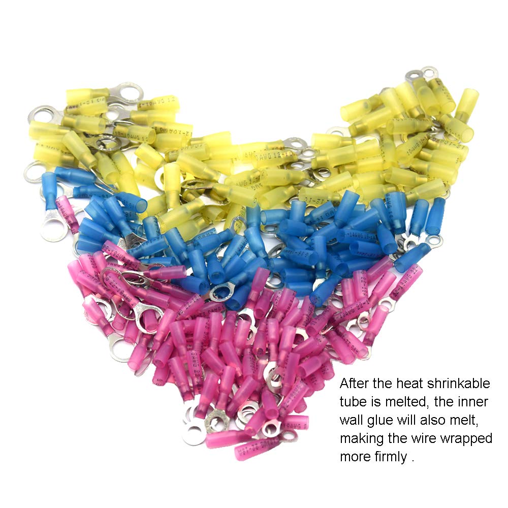 Yosawo 200 Pieces Heat Shrink Ring Connectors - Image 5