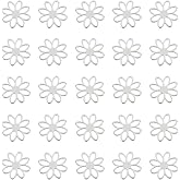 UNICRAFTALE 30Pcs Stainless Steel Connector Charms Flower Linking Pendants Metal Hollow Charm Bracelet Connector Charm Small Flower charm for Earring Necklace Jewelry Making