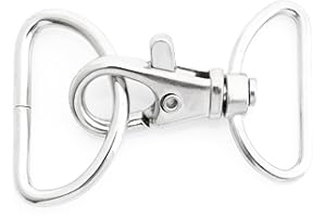 CRAFTMEMORE Swivel Trigger Snap Hooks Classic Lobster Clasps with D-Rings for Purse Strap Lanyard Leather Craft 10 Sets CSD1 (1 Inch, Silver)
