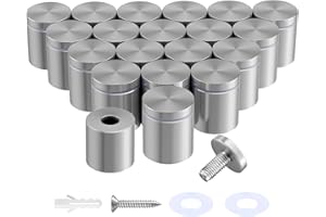 IOQ 20-Pack Standoff Screws (1 in. Dia x 1 in. L), Stainless Steel Standoff Mounting Hardware for Acrylic Signs, Silver