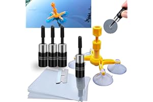 KSIDUT Windshield Repair Kit, Glass Repair Fluid 4 Pcs Car Glass Repair Kit, Windshield Crack Repair Kit, Glass Repair Fluid Quick Fix for Chips, Cracks, Star-Shaped Crack