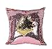 Fengheshun Reversible Sequins Mermaid Pillow Covers 40×40 cm Magical Color Changing Pillowcase Christmas Decoration (Pink Purple+Gold)