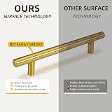Goldenwarm 15Pcs Brushed Brass Cabinet Handles 160mm 224mm 12mm Hole Center view 5