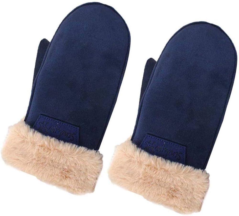 Guanti invernali da donna, super spessi e caldi, guanti da donna, con orsi carini, guanti e muffole, regalo di compleanno perfetto per donne, ragazze, amanti della mamma, bianco, Taglia Unica