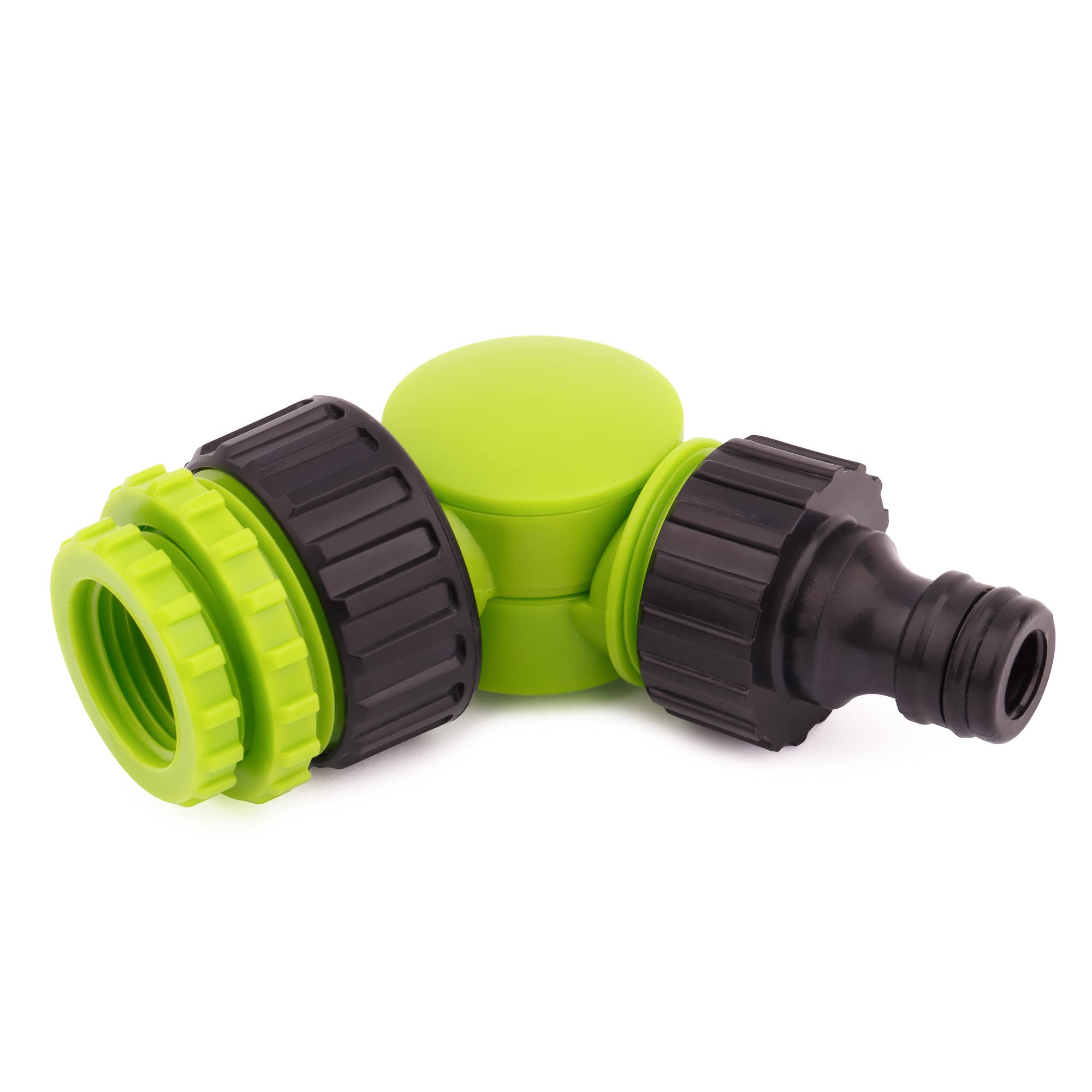 Mivos Angle Tap Piece for Taps with 1/2 Inch 3/4 Inch 1 Inch BSP Thread - Rotatable and Swivel - Angle Adapter with Connection for Garden Hose - Tap Connector 3-in-1