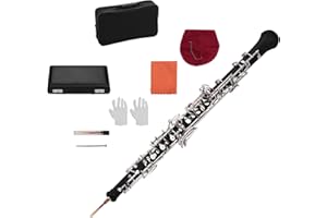 Summina Professional Oboe with C Key, Semi-Automatic Style, Nickel-Plated Keys, Woodwind Instrument, Oboe Reed, Gloves, Leather Case, Carry Bag, Cleaning Cloth