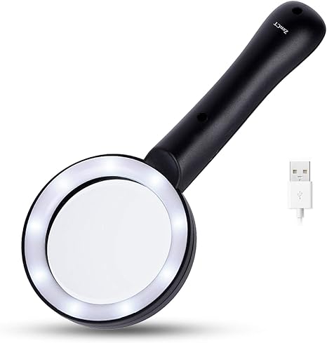 Amazon Zenct 拡大鏡 Ledライト付き 手持ちルーペ Usb充電式 虫眼鏡 読書ルーペ ６倍 見やすい Ct086 ルーペ 通販