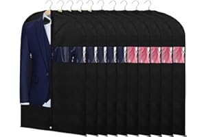 KEEGH Suit Bags Garment Cover Bag 40 Inch (Set of 10) for Travel and Storage Dress Shirts Coats from Dust with Zipper and Tra