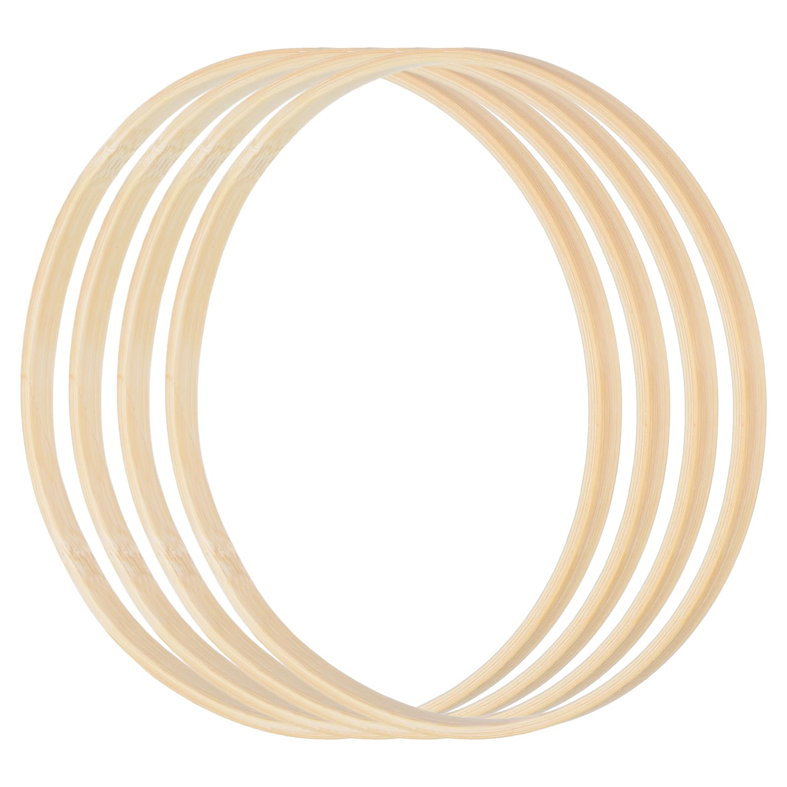 PATIKIL 12 Inch Bamboo Macrame Hoop, 10Pcs Wood Floral Hoop Craft Rings for DIY Craft Dream Catcher Wedding Wreath Decor Wall Hanging Decorations