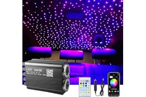 XAEIOW Twinkle Starlight Headliner Light,32W 1000pcs 13.1ft LED Star Ceiling Fiber Optic Light Kit APP/Remote Control for Car/Home/Party