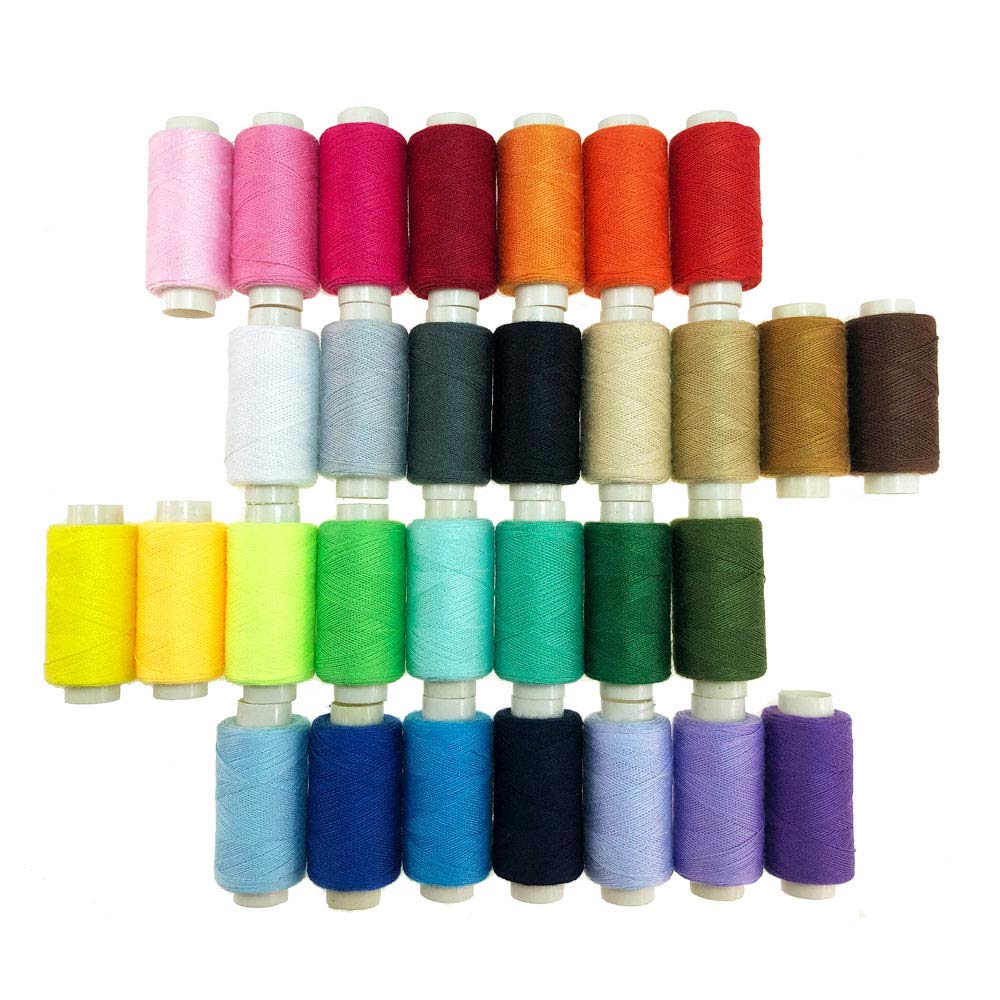 Candora Sewing Thread Coil 250 Yards Each Polyester Purpose for Hand and Machine Sewing (30 Colors)