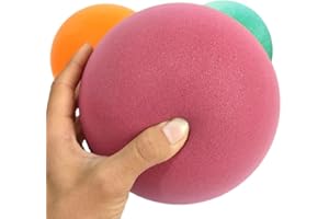 VBESTLIFE 18CM Silent Sponge Bouncy Ball for Indoor Sports Noise Reduction, Soft Lightweight Sponge Ball for Children, Orange