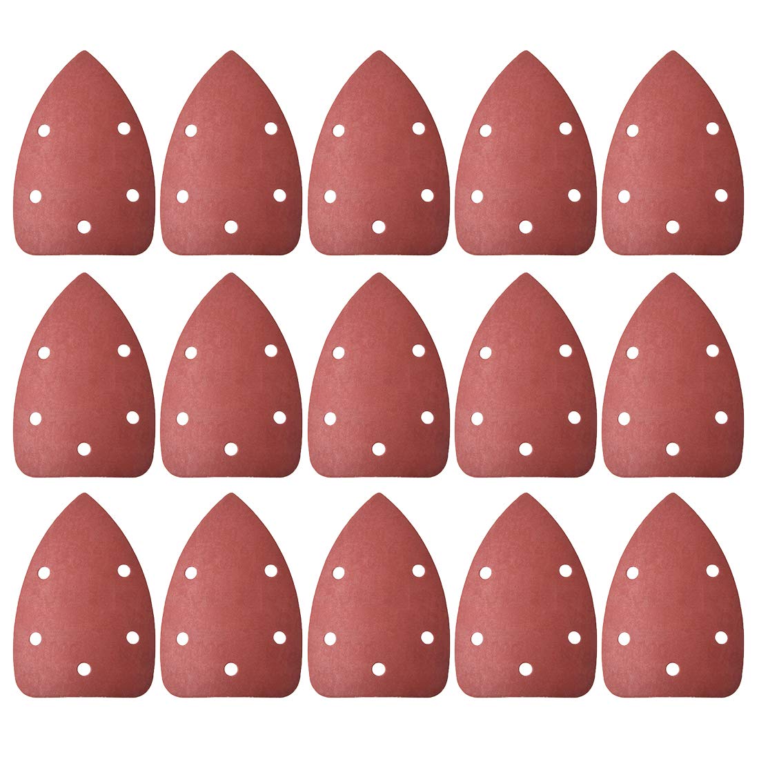 sourcing map Detail Sander Sandpaper, Triangular Sanding Paper, Hook and Loop Sanding Pads, Triangle Oscillating Multi Tool, 1000 Grits 5 Holes, 15pcs