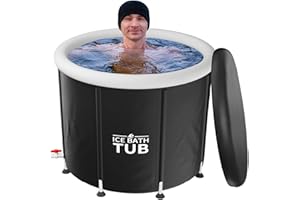 PIASGDE Ice Bath Tub, Ice Bath Tub for Athletes with Lid, 116 Gallons Capacity Portable Ice Bath Plunge Pool by The Cold Pod,Bath Tub Suitable for Ice or Hot Bath