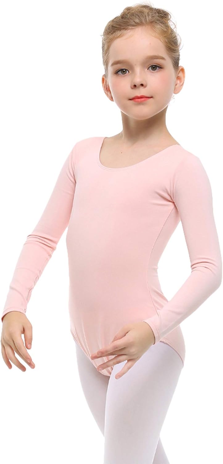 STELLE Girls Long Sleeve Team Basic Leotard Ballet Dance Gymnastics: Clothing