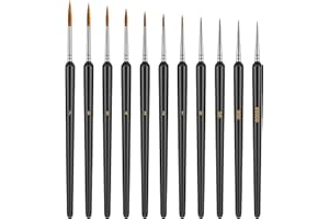 11 Pcs Detail Paint Brushes Set, fine Miniature Paint Brush for Detailing, Tiny Paintbrushes for Art Acrylic, Watercolour, Mo