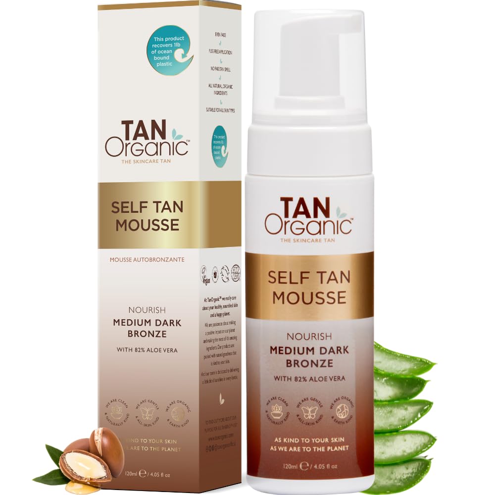 TanOrganic Self Tanning Mousse Fake Tan Certified Organic Natural Vegan 120ml