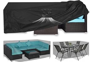 GYXZ Patio Furniture Covers Rectangular, Outdoor Furniture Cover Waterproof, Sectional Sofa Set Covers Table and Chair Set Covers General Purpose Black (62'' L x 42''W x 28'' H)