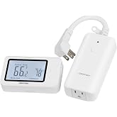 SENSTREE Remote Control Thermostat, pre-Wire Temp Controller with Heating/Cooling Mode, ℃ /℉ Switch, Temperature-Controlled Plug for Space heaters, Window AC, Fans, 110V