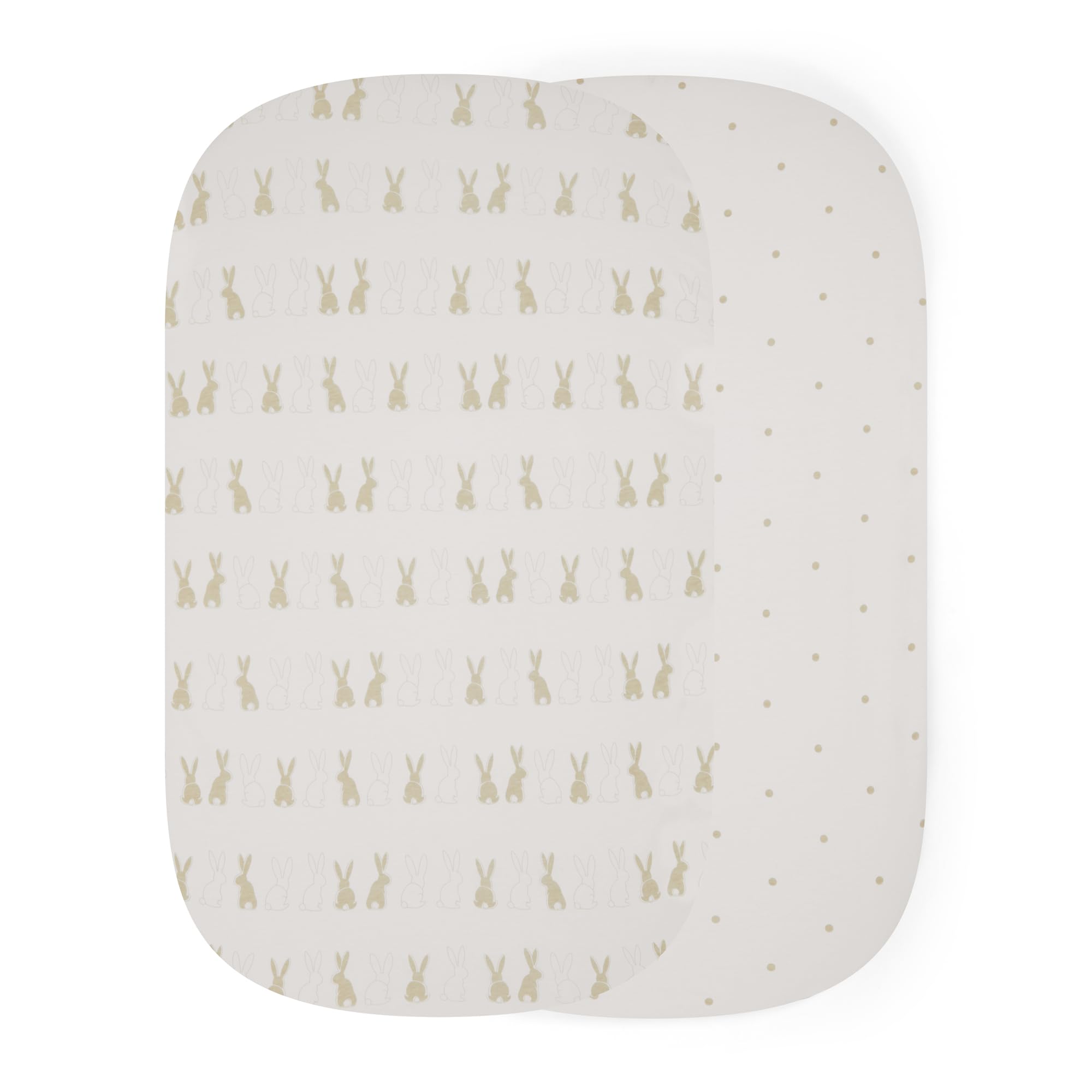 Ickle Bubba 2 Pack Fitted Sheets (Bunnychino) – 100% Soft Cotton, 61cm x 100cm, Compatible with Bubba&Me Bedside Crib, Drift, Mini Rocker, Scout Travel Crib, Stomp, Altima & Virgo Carrycots — image 1