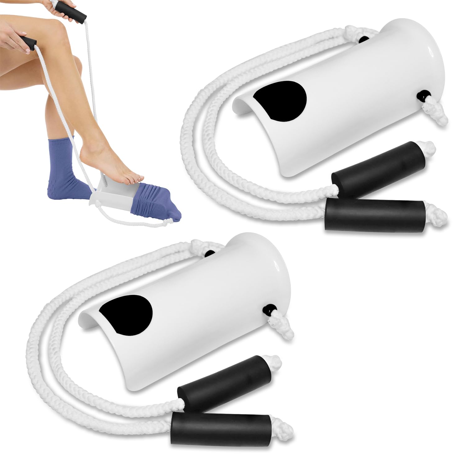 Photo 1 of 2 Pack Sock Aid Device for Seniors - Sock Helper Easy On and Off, Sock Assistant Device No Bending, Adjustable Sock aids for Putting on Sock Helpers to Put on Your Socks for Seniors