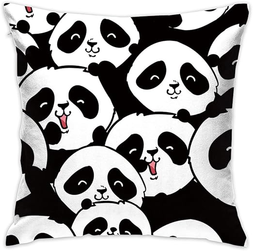 Amazon Com Cartoon Panda Cozy Printed Decorative Throw Pillow