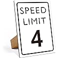 Race Car Birthday Decor, Speed Limit Sign, Fast Four, Race Car Birthday Party Decorations, 8×11 Wooden Play Sign with Stand, Let's Go Racing Party Supplies for Boy Race Fans - LP065