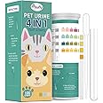 Pawfly Urine Test Strips, 100 Strips, Pet Urine Testing Strips for Ketone, Glucose, Specific Gravity & pH, Urinalysis Test Strips for Vets