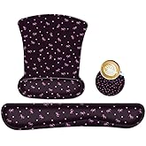 icolor Keyboard Wrist Rest Pad Mouse Pad Set,Ergonomic Mouse Pad for Laptop Computer,Wrist Support Memory Foam Desk Pad for Gaming Office,Non Slip Rubber Mousepad Typing Relief Pain (Mousepad209)