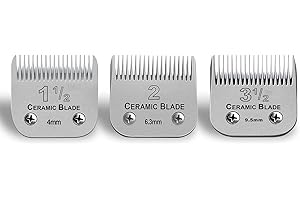 DODAER 3 Packs Professional Detachable Replacement Ceramic Blades Set,Cut Length 5/32-Inch to 3/8-Inch,compatible with Andis/oster Classic 76/Star-Teq/Power-Teq/A5 Clipper