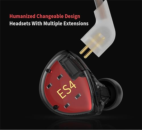 KZ ES4 Wired in Ear Headphones, High Resolution IEM Noise