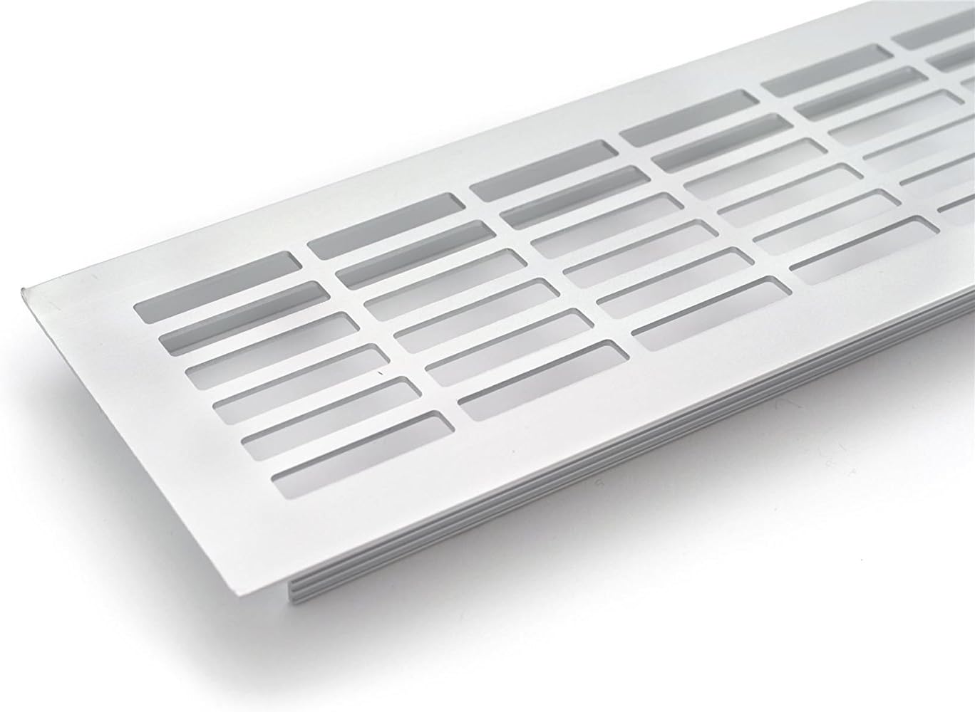 KITCHEN WORKTOP / PLINTH HEAT VENT GRILL ALUMINIUM 480 x 80 mm, Silver - Image 3