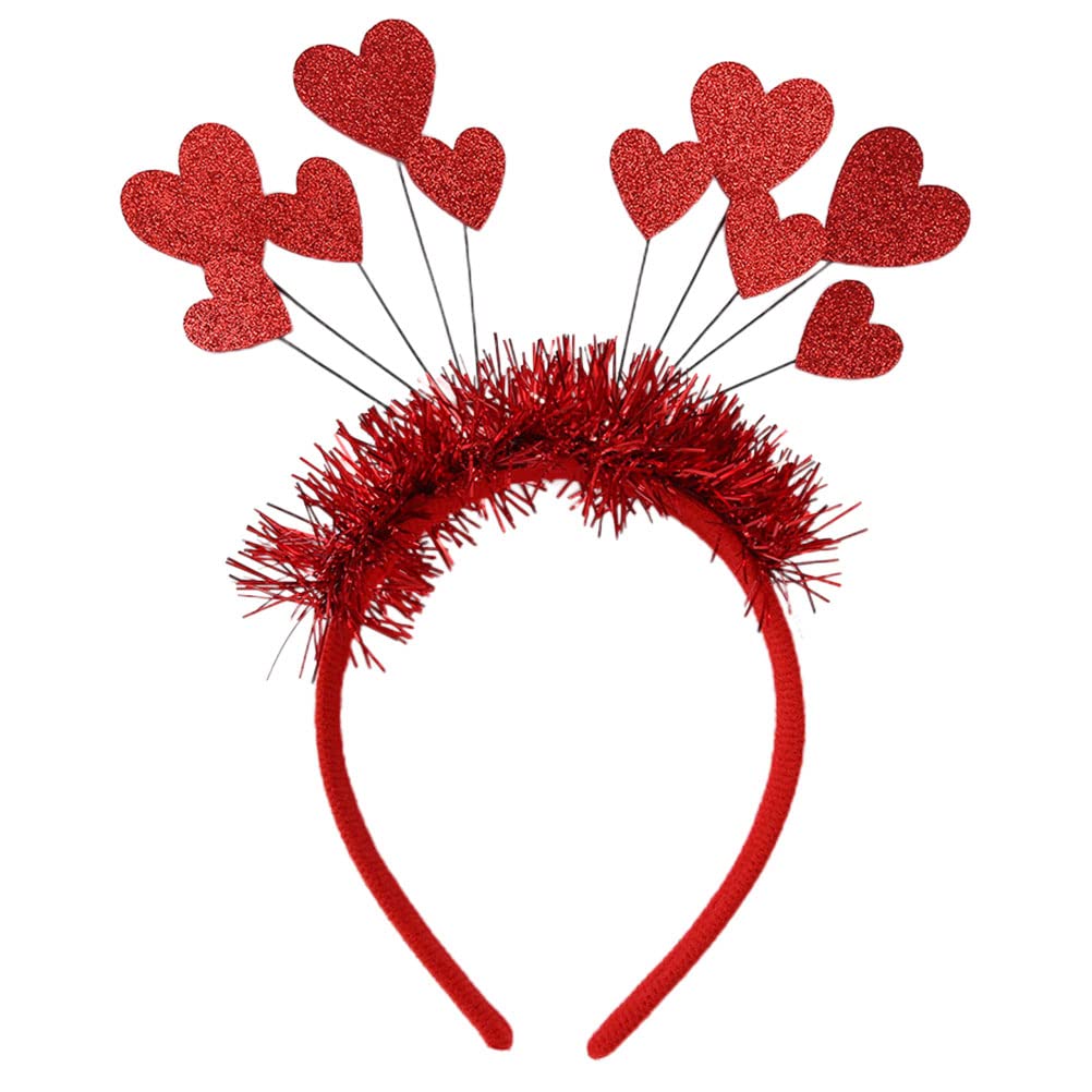 Beavorty 1Pcs Heart Headband Valentines Day Love Heart Headdress Cosplay Sequin Headbands Female Hair Band Hair Accessories Festival Party Hairband for Valentine Party Props