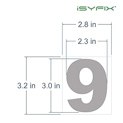 iSYFIX White Vinyl Number 9 (Nine) Stickers - 6