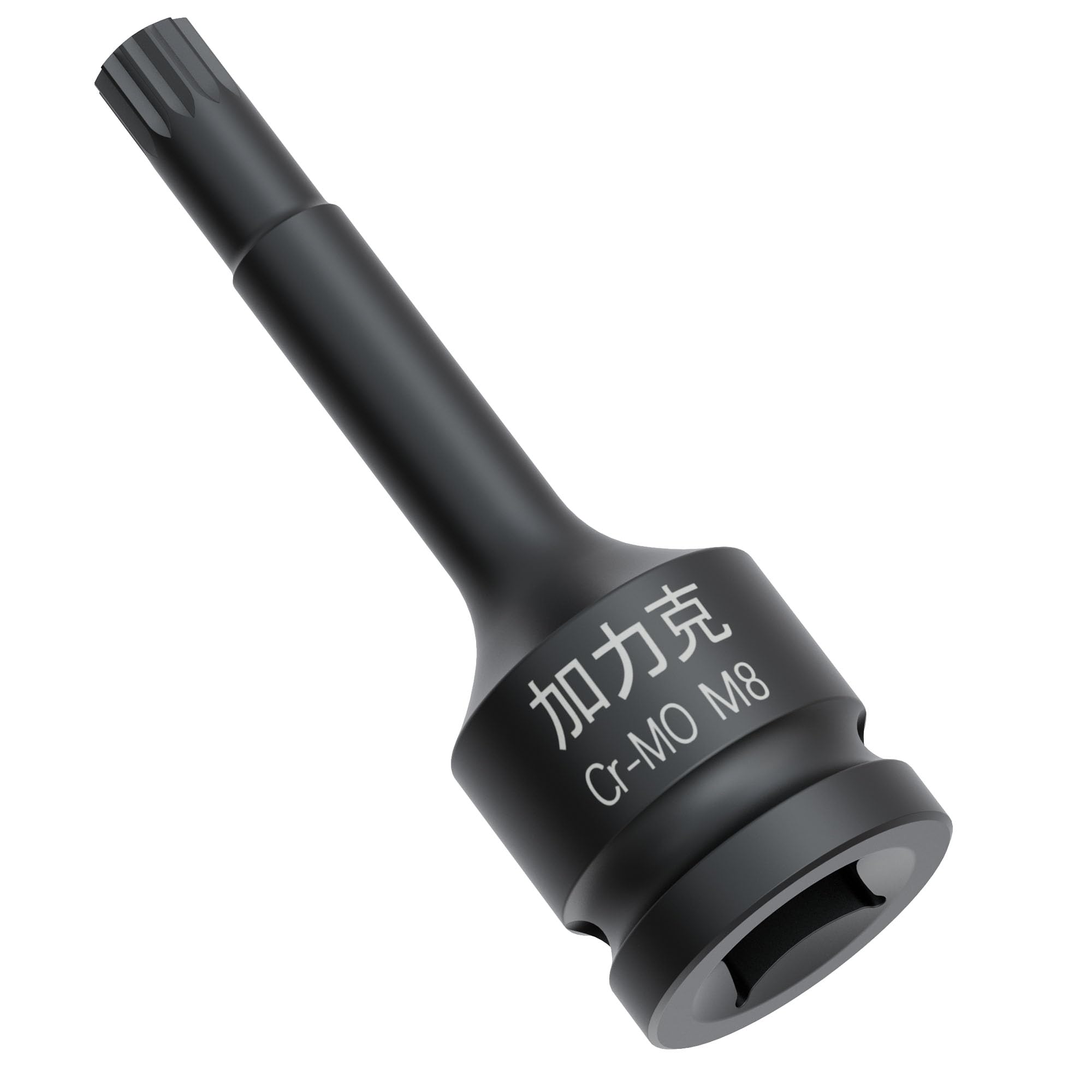 FOCMKEAS 1/2-Inch Drive x M8(8mm） Impact XZN Triple Square Spline Bit Socket, Metric Lengthen Screwdriver Socket Adapter, 3-Inch Length, CR-MO Steel, One-Piece Construction, Black