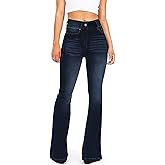 KDF Flare Jeans for Women Women's Bootcut Bell Bottom Jeans High Waisted Stretch Slimming Bell Bottoms Jeans