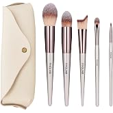 PHGLAM 5 Pcs Champagne Gold Face Brush Set | Everyday Makeup Essentials