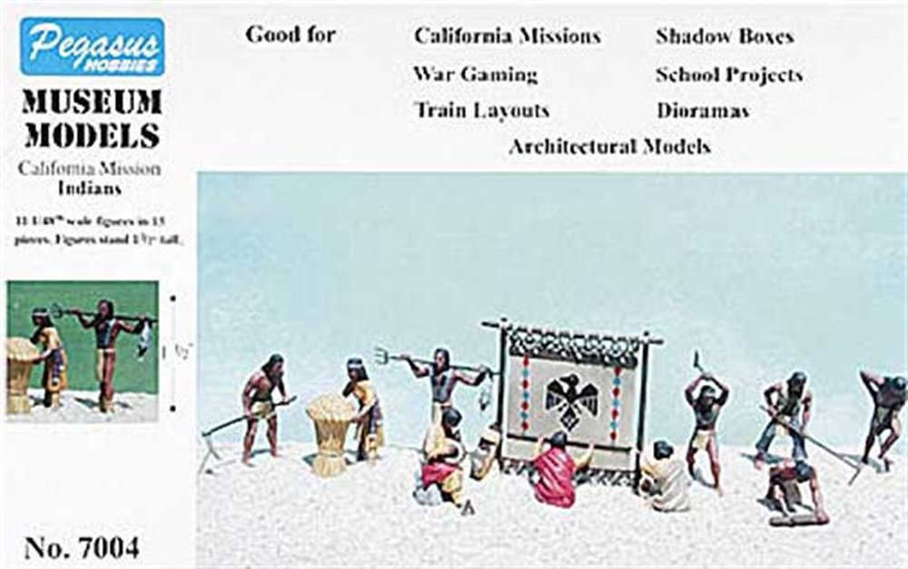 California Mission Indians (Figure Set #1) - 1:48 Plastic Kit by Pegasus Hobbies