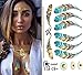 Metallic Temporary Tattoos - 12 Sheets Premium Boho Flash Tattoos for Women Girls,Over 150 Design Body Art Henna Sticker Patten Type:Lace ,Feathers,Bird,DIY Letters ,Crown,Deer Lips Temporary Tattoos